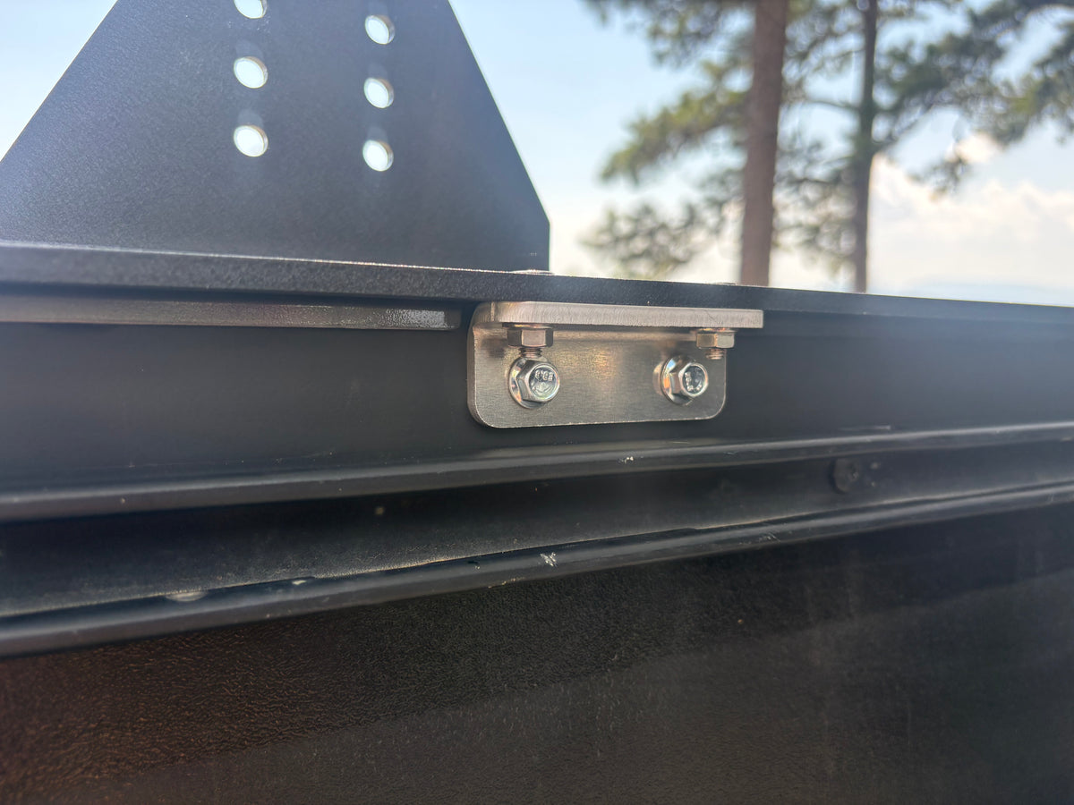 NDF-outfitting 3rd generation Toyota Tacoma truck bed rack mounting hardware and factory mounting locations.